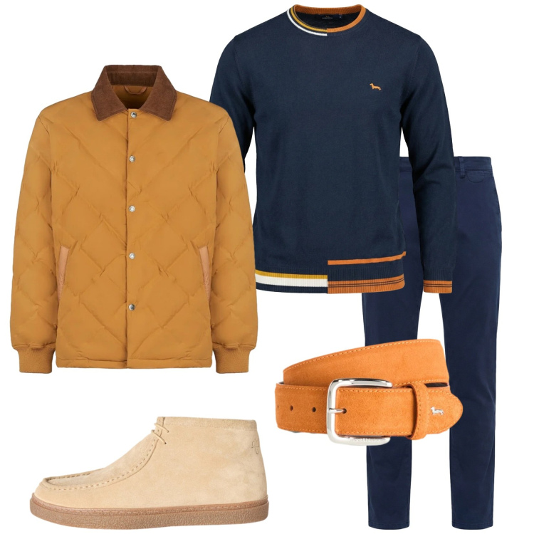 Outfit uomo - I colori che mi piacciono. Stile Trendy per Tutti i giorni. Abbinamento con cinture, pantaloni chino, stivali e stivaletti, pullovers, giacche.