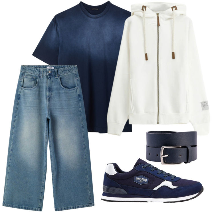 Outfit uomo - Casual con stile. Stile Casual per Tutti i giorni. Abbinamento con sneakers, felpe con cappuccio, cinture, t-shirt, jeans.