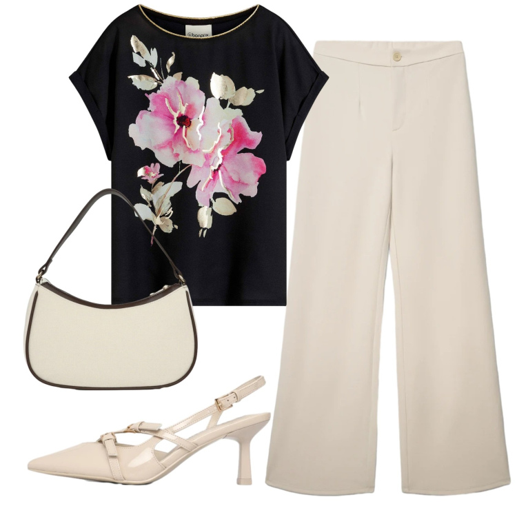 Outfit donna - Total look #2368627. Stile Bon Ton per Serata fuori. Abbinamento con bluse, décolleté, pantaloni, borse a tracolla.