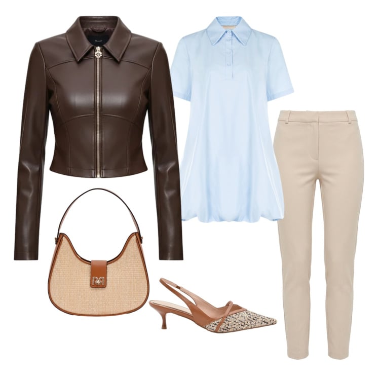 Outfit donna - Every day. Stile Basic per Tutti i giorni. Abbinamento con pantaloni skinny, giacche, vestiti chemisier, décolleté, borse a spalla.