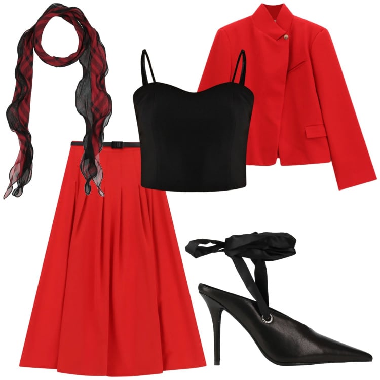 Outfit donna - Lolita. Stile Romantica per Serata fuori. Abbinamento con sciarpe, décolleté, top, blazer, gonne lunghe.