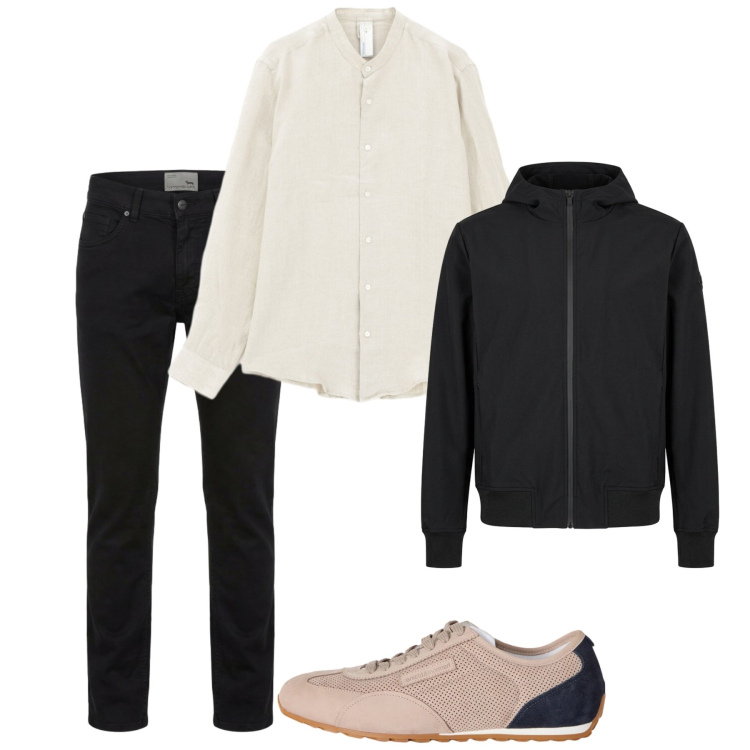 Outfit uomo - Black. Stile Casual per Tutti i giorni. Abbinamento con sneakers, pantaloni, camicie, bomber.