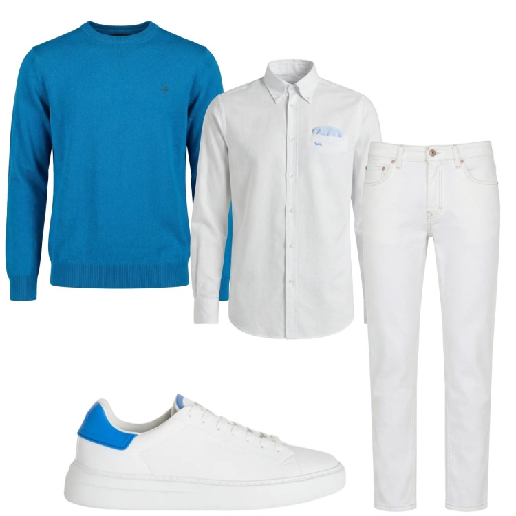 Outfit uomo - Total look #2368818. Stile Trendy per Serata speciale. Abbinamento con jeans, sneakers, maglieria, camicie.