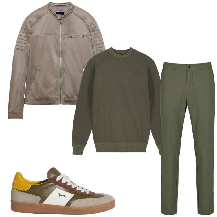 Outfit uomo - Total look #2368837. Stile Casual per Tutti i giorni. Abbinamento con sneakers, pantaloni, maglieria, giacche.