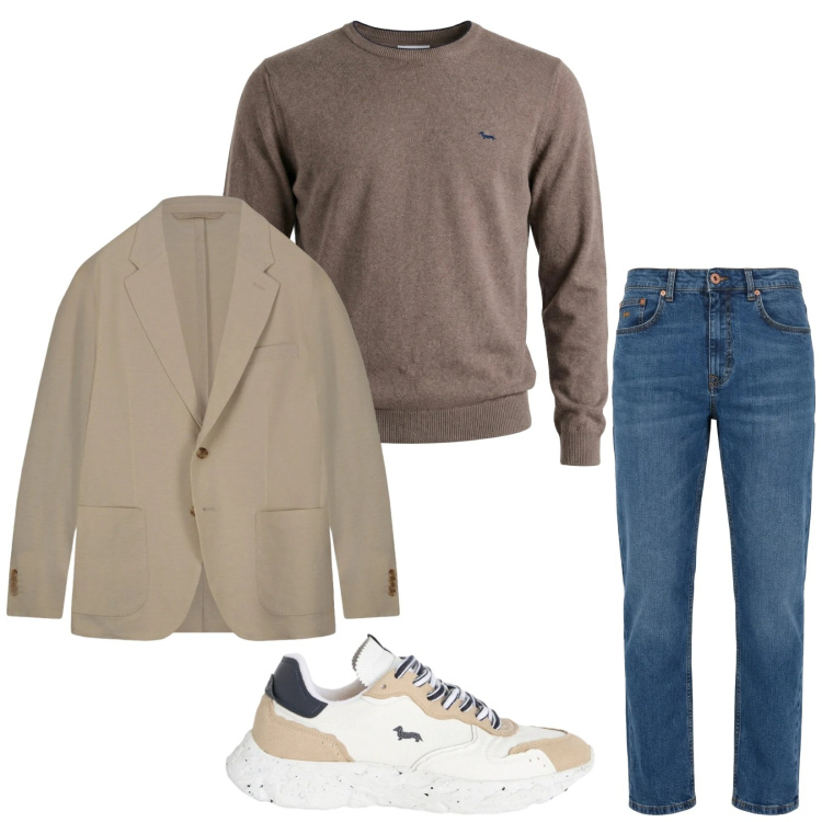 Outfit uomo - Total look #2368838. Stile Casual per Tutti i giorni. Abbinamento con sneakers, pullovers, jeans, giacche.