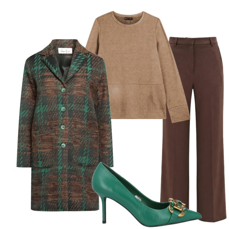 Outfit donna - Vento improvviso. Stile Casual chic per Tutti i giorni. Abbinamento con cappotti, décolleté, pantaloni, felpe.