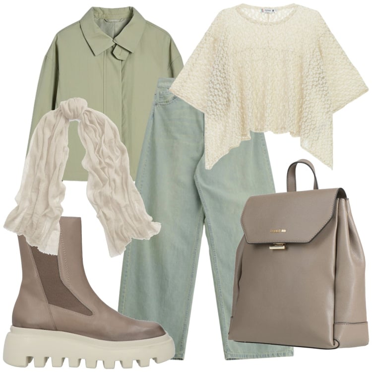 Outfit donna - I miei colori. Stile Casual chic per Tutti i giorni. Abbinamento con stivaletti, zaini, sciarpe, jeans, top, bomber.