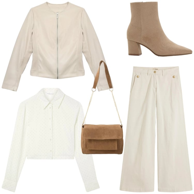 Outfit donna - Minimal cool style. Stile Minimal per Tutti i giorni. Abbinamento con pantaloni, stivaletti, borse a tracolla, giacche, camicie.