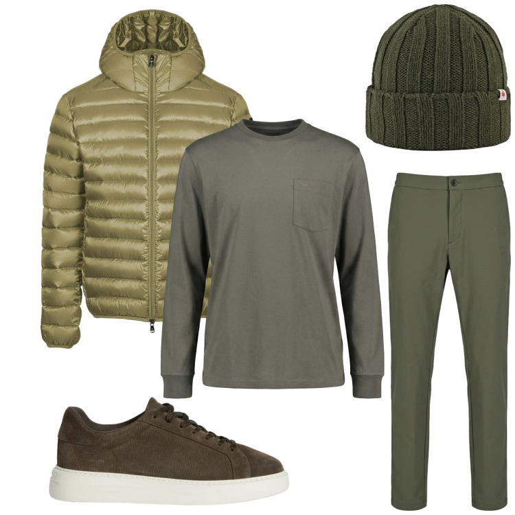 Outfit uomo - Total look #2369017. Stile Casual per Tutti i giorni. Abbinamento con t-shirt, sneakers, cappelli, bomber, pantaloni.