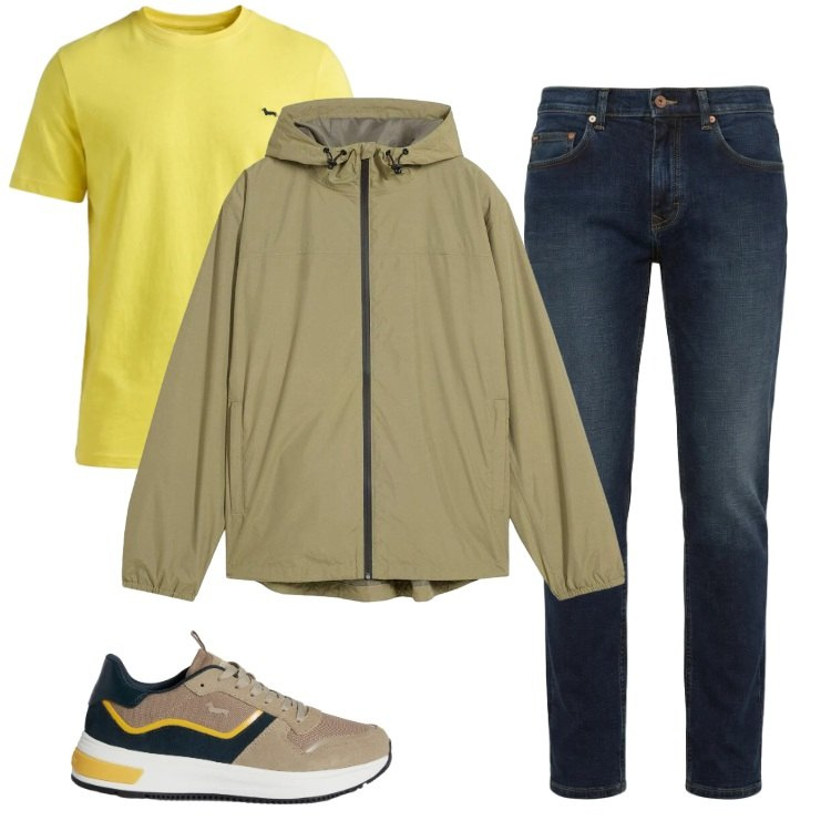 Outfit uomo - Total look #2369041. Stile Trendy per Tutti i giorni. Abbinamento con giacche, t-shirt, sneakers, jeans.