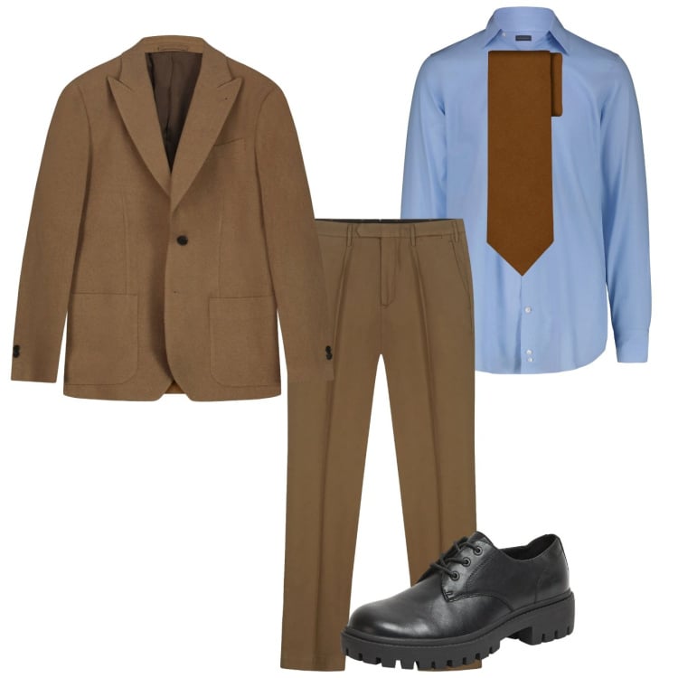Outfit uomo - Rigore in ufficio. Stile Business/Elegante per Ufficio. Abbinamento con scarpe stringate, cravatte, giacche, pantaloni, camicie.