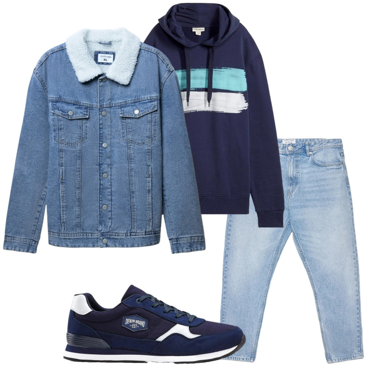 Outfit uomo - Casual. Stile Casual per Tutti i giorni. Abbinamento con sneakers, felpe con cappuccio, giacche, jeans.