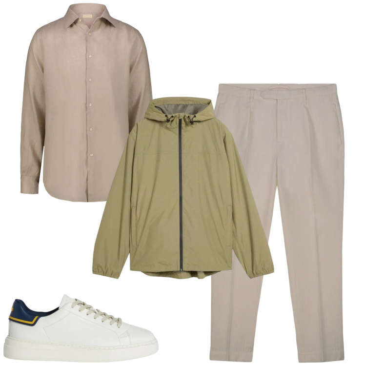 Outfit uomo - Rain. Stile Urban per Tutti i giorni. Abbinamento con giacche, sneakers, pantaloni, camicie.