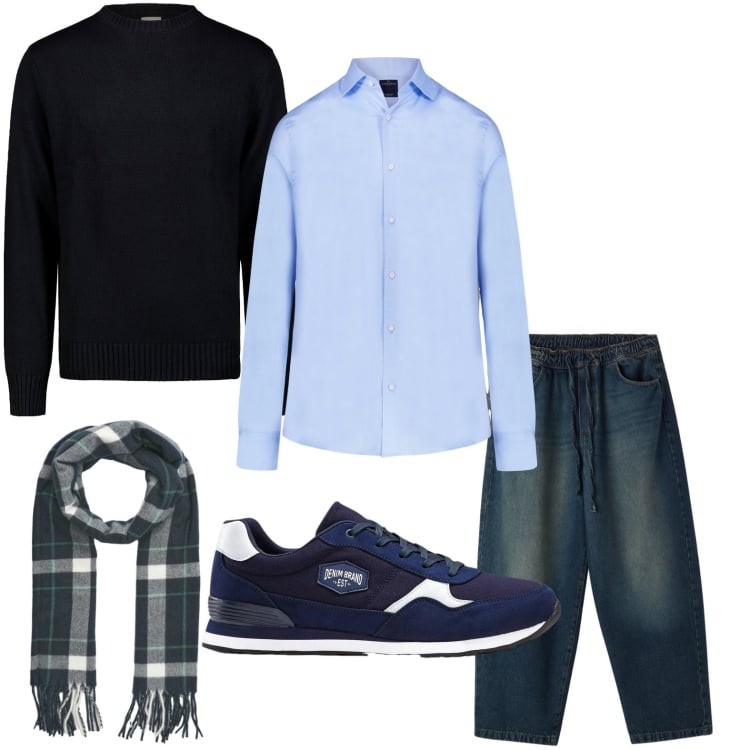 Outfit uomo - Capi indispensabili. Stile Trendy per Tutti i giorni. Abbinamento con sneakers, maglieria, jeans, camicie, sciarpe.