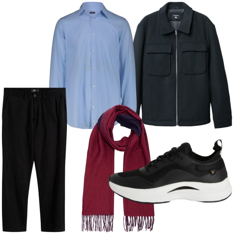 Outfit uomo - Casual. Stile Casual per Tutti i giorni. Abbinamento con pantaloni chino, sneakers, cappotti, sciarpe, camicie.