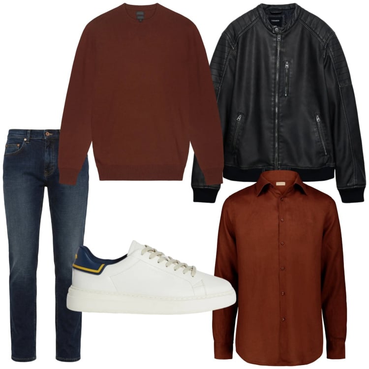Outfit uomo - Verso la nuova stagione. Stile Casual per Tutti i giorni. Abbinamento con giacche, sneakers, jeans, camicie, maglieria.