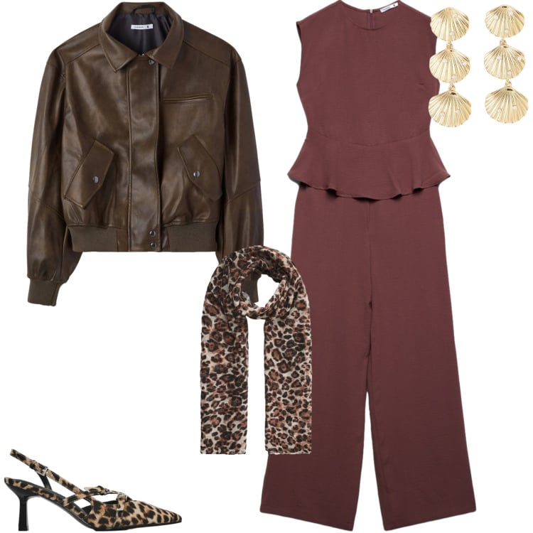 Outfit donna - Il completo Terranova. Stile Casual chic per Serata fuori. Abbinamento con orecchini, décolleté, foulard, giacche, tute.