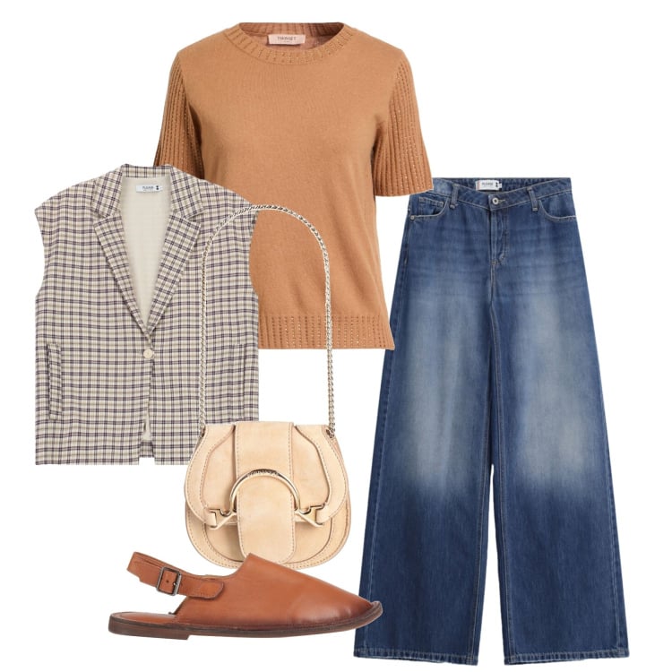 Outfit donna - Espadrillas mezzi tempi. Stile Casual chic per Tutti i giorni. Abbinamento con ballerine, marsupi, pullovers, gilet, jeans.