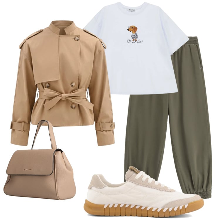 Outfit donna - Urban Life. Stile Urban per Scuola/Università. Abbinamento con zaini, pantaloni, t-shirt, caban, sneakers.