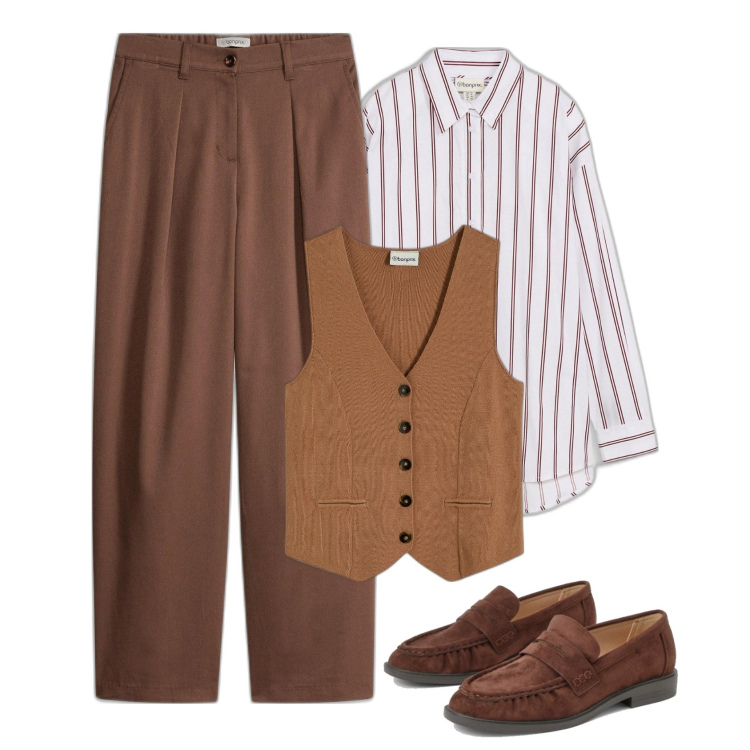 Outfit femme - Gilet costume. Style Hommasse pour Bureau. Assortir avec pantalon , chemisiers, pulls, mocassins.