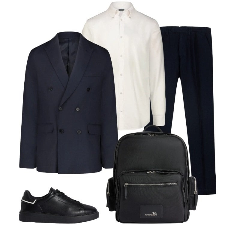 Outfit uomo - Total look #2369927. Stile Business/Elegante per Ufficio. Abbinamento con sneakers, borse sportive, pantaloni, giacche, camicie.