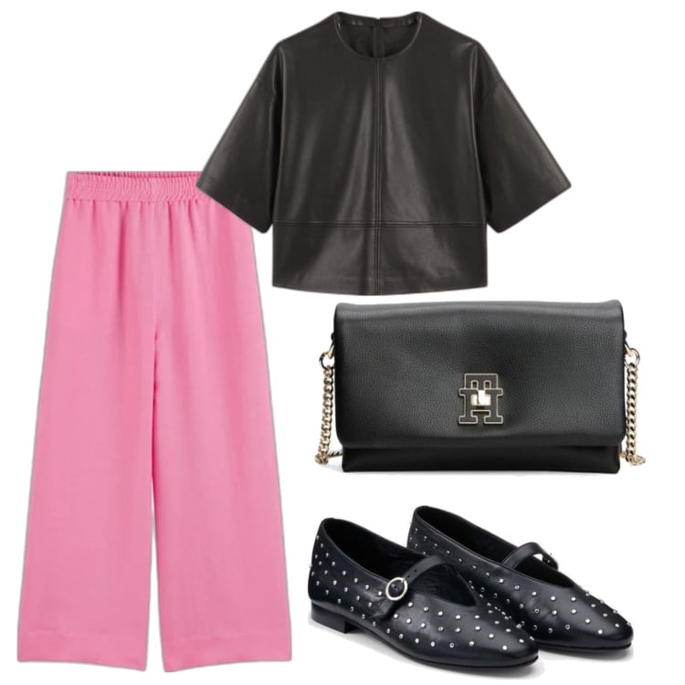 Outfit mujer - Urban style. Estilo Urban para Todos los días. Combinación con bailarinas, blusas, bandoleras, pantalones palazzo.