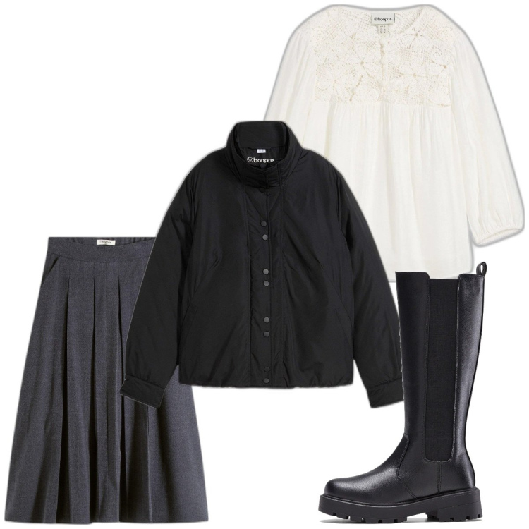 Outfit femme - Basique #1336. Style Basique pour Tous les jours. Assortir avec tuniques, bottes, jupes au genou, blazers.