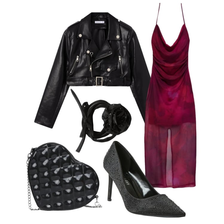 Outfit donna - Nebulosa di Andromeda. Stile Sexy per Serata fuori. look ideale per Tall. Abbinamento con collane, giacche, borse a tracolla, vestiti lunghi, décolleté.