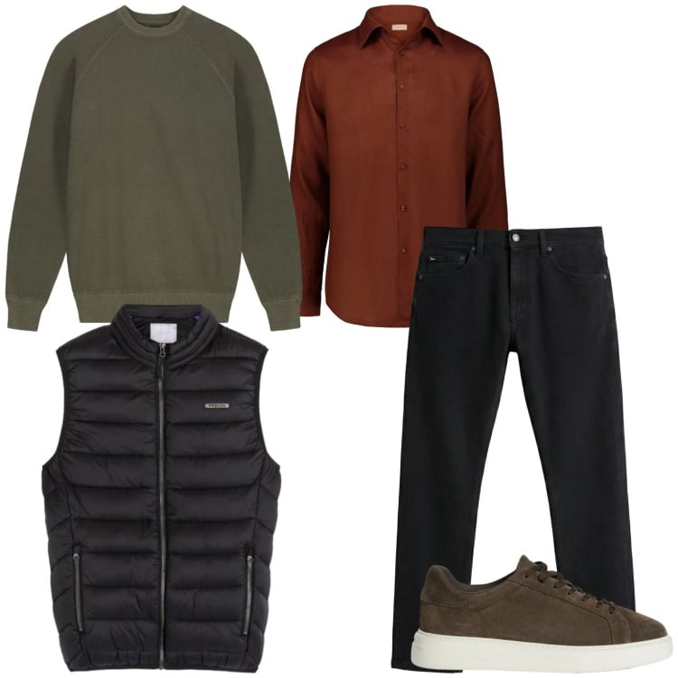 Outfit uomo - Casual. Stile Casual per Tutti i giorni. Abbinamento con jeans, sneakers, piumini, camicie, maglieria.