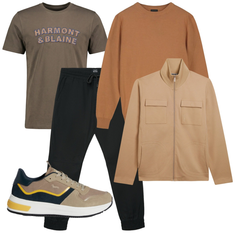 Outfit uomo - Torna il freddo. Stile Casual per Tutti i giorni. Abbinamento con t-shirt, sneakers, felpe, pantaloni corti, maglieria.