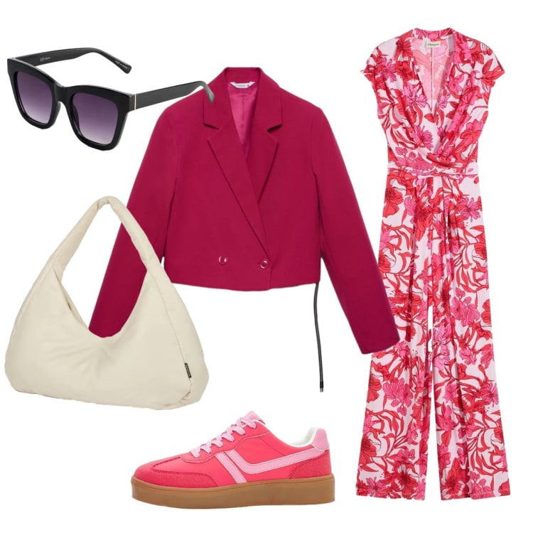 Outfit donna - E’ Primavera…. Stile Casual chic per Tutti i giorni. Abbinamento con tute, sneakers, occhiali da sole, blazer, borse a spalla.