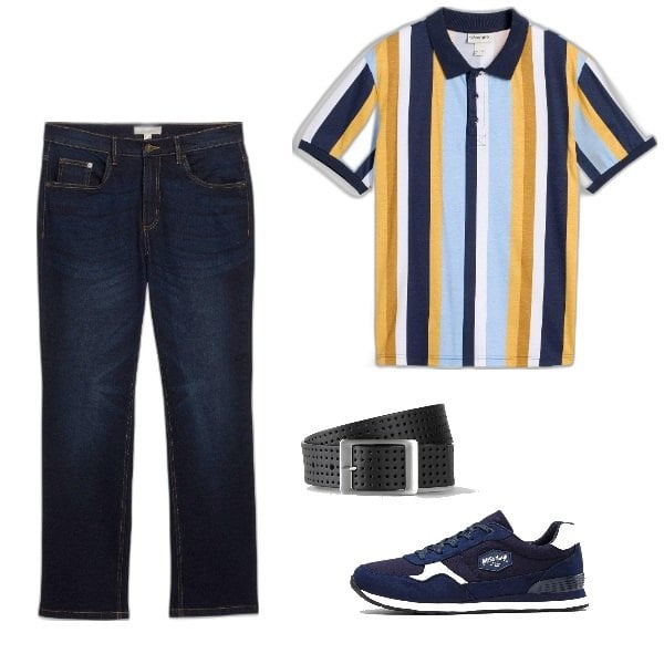 Outfit homme - Man. Style Casual pour Tous les jours. Assortir avec jeans, sneakers, ceintures, polos.
