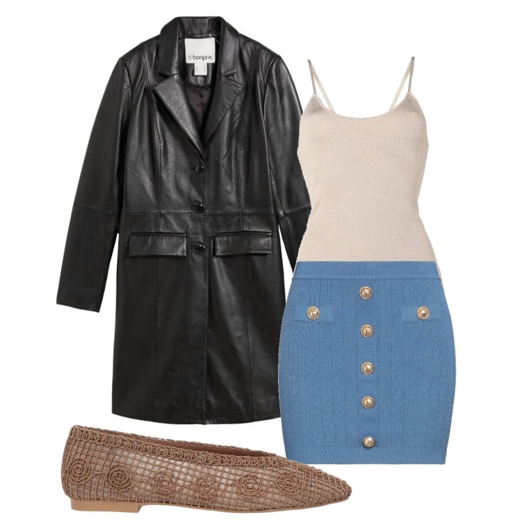 Outfit donna - Marzo. Stile Basic per Tutti i giorni. Abbinamento con ballerine, body, minigonne, cappotti.