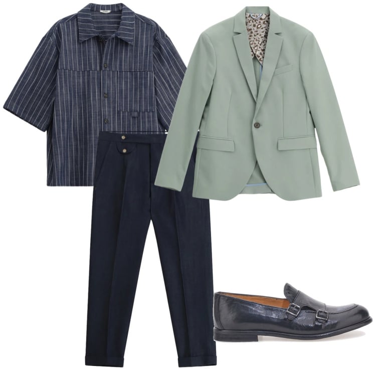 Outfit uomo - Cerimonia imperial. per Cerimonia. Abbinamento con giacche, pantaloni, camicie a manica corta, scarpe stringate.