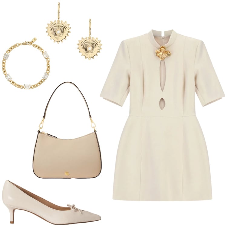 Outfit donna - Imperial - Lo Stile Bon Ton. Stile Bon Ton per Cerimonia. Abbinamento con vestiti corti, borse a spalla, orecchini, décolleté, braccialetti.