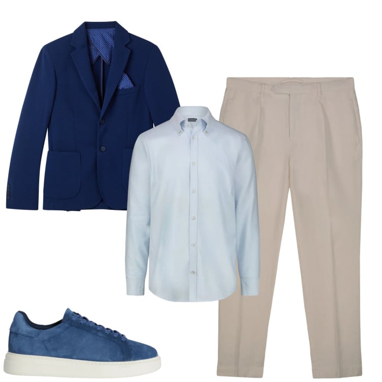 Outfit uomo - City. Stile Business/Elegante per Tutti i giorni. Abbinamento con sneakers, giacche, pantaloni, camicie.