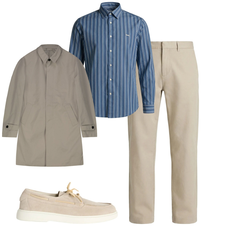 Outfit uomo - City. Stile Urban per Tutti i giorni. Abbinamento con scarpe stringate, pantaloni cargo, camicie, giacche.