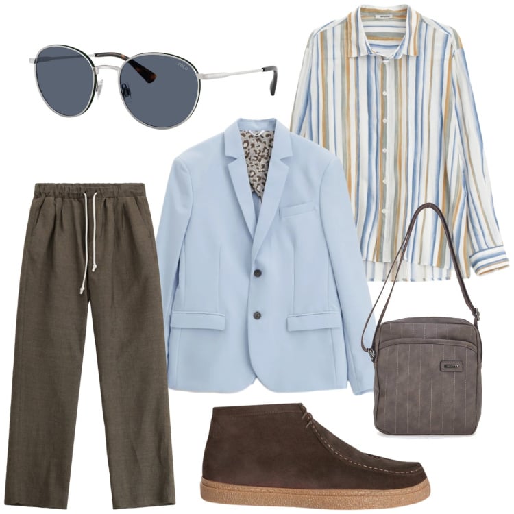 Outfit uomo - Imperial - The New Crew SS 2026. Stile Trendy per Tutti i giorni. Abbinamento con stivali e stivaletti, camicie, giacche, pantaloni, occhiali da sole, portafogli.