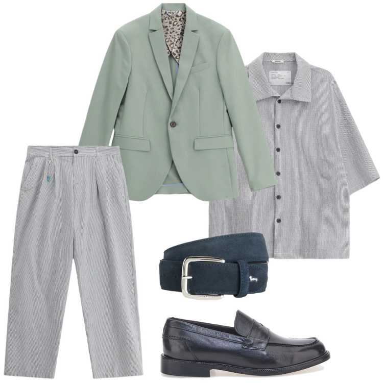 Outfit uomo - Imperial - The New Crew SS 2026. Stile Casual per Tutti i giorni. Abbinamento con giacche, pantaloni, camicie a manica corta, cinture, scarpe stringate.