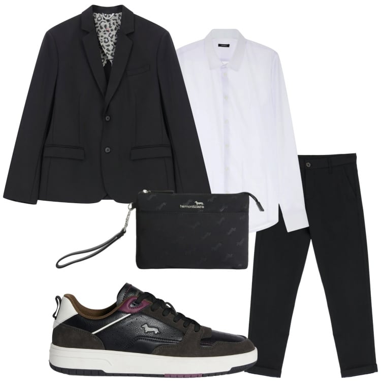 Outfit uomo - Occasioni. Stile Business/Elegante per Cerimonia. Abbinamento con borse sportive, sneakers, camicie, pantaloni, giacche.