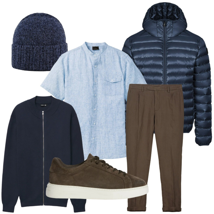 Outfit uomo - Colori versatili. Stile Trendy per Tutti i giorni. Abbinamento con camicie a manica corta, sneakers, cappelli, bomber, pantaloni, cardigans.