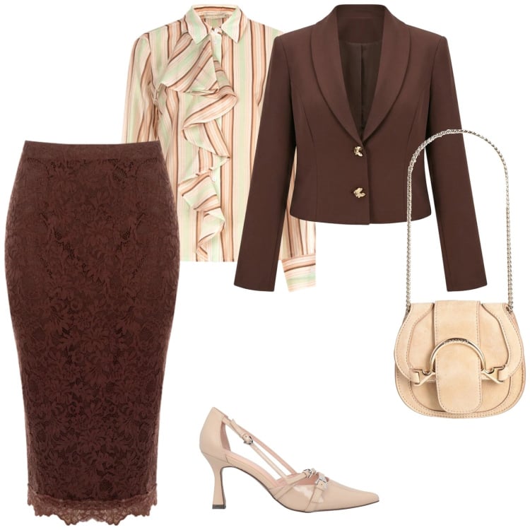 Outfit donna - È tempo di cerimonie. per Cerimonia. Abbinamento con marsupi, décolleté, gonne longuette, blazer, camicie.