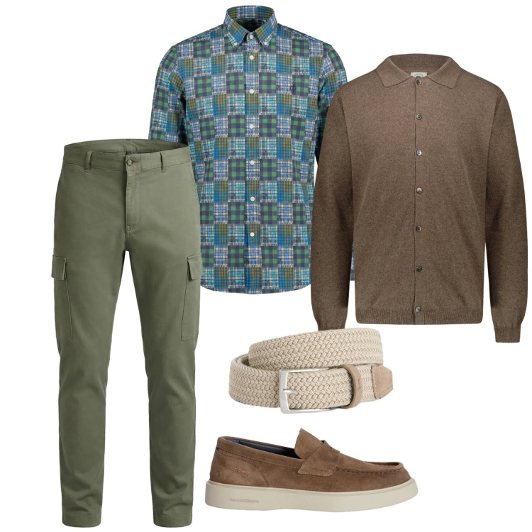 Outfit uomo - Pasqua. per Cerimonia. Abbinamento con cinture, pantaloni cargo, scarpe stringate, camicie, polo.