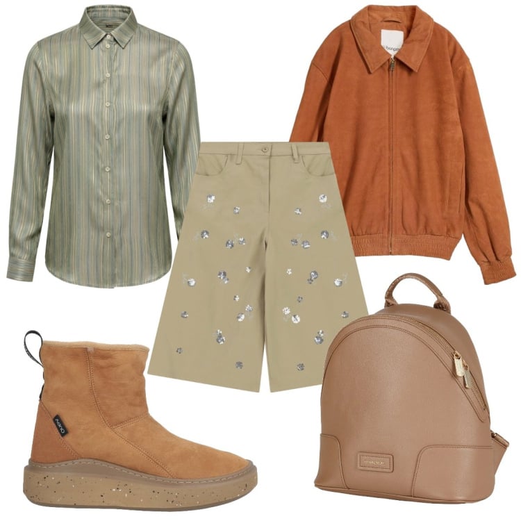 Outfit donna - Total look #2370636. Stile Basic per Tutti i giorni. Abbinamento con zaini, stivaletti, bomber, camicie, bermuda.