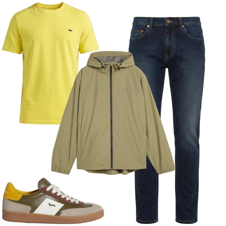 Outfit uomo - City. Stile Urban per Tutti i giorni. Abbinamento con giacche, t-shirt, sneakers, jeans.
