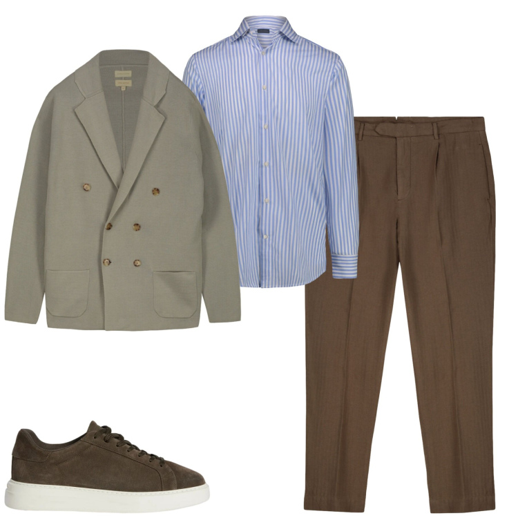 Outfit uomo - Il cardigan maschile. Stile Urban per Ufficio. Abbinamento con sneakers, pantaloni, cardigans, camicie.