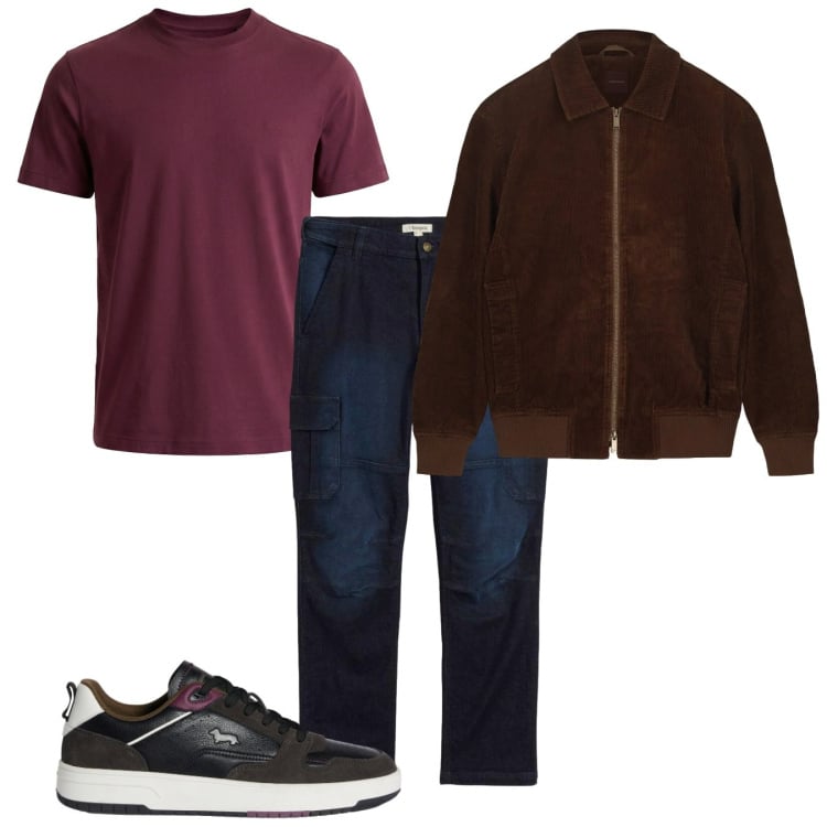 Outfit uomo - In jeans. Stile Casual per Tutti i giorni. Abbinamento con jeans dritti, sneakers, t-shirt, giacche.