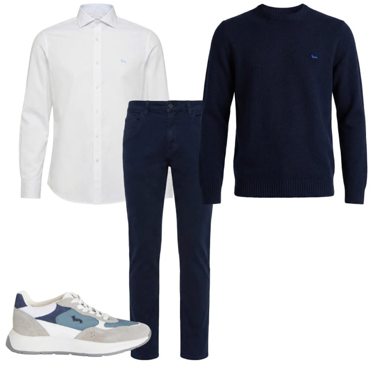 Outfit uomo - Definito. Stile Casual per Tutti i giorni. Abbinamento con sneakers, camicie, pantaloni, pullovers.