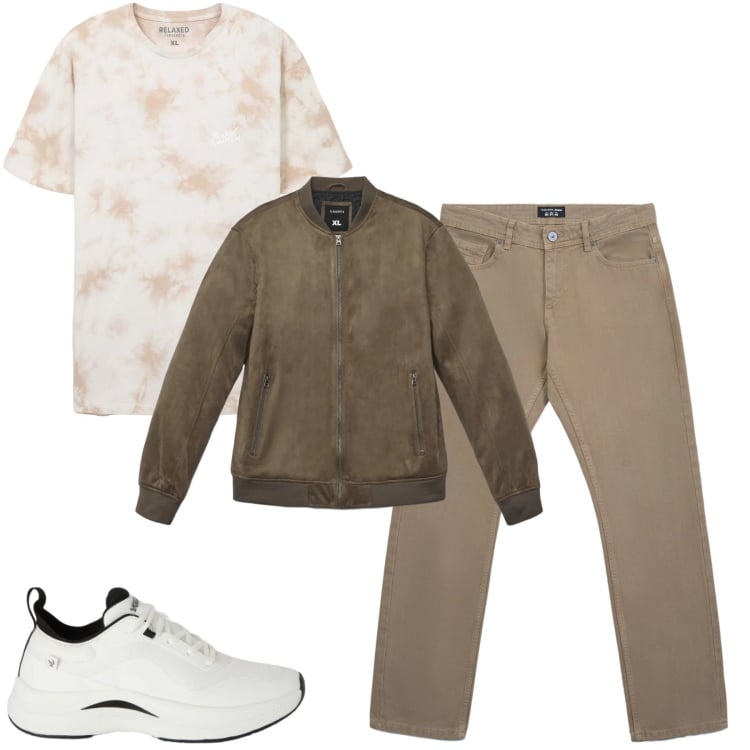 Outfit uomo - City. Stile Casual per Tutti i giorni. Abbinamento con sneakers, t-shirt, jeans, giacche.