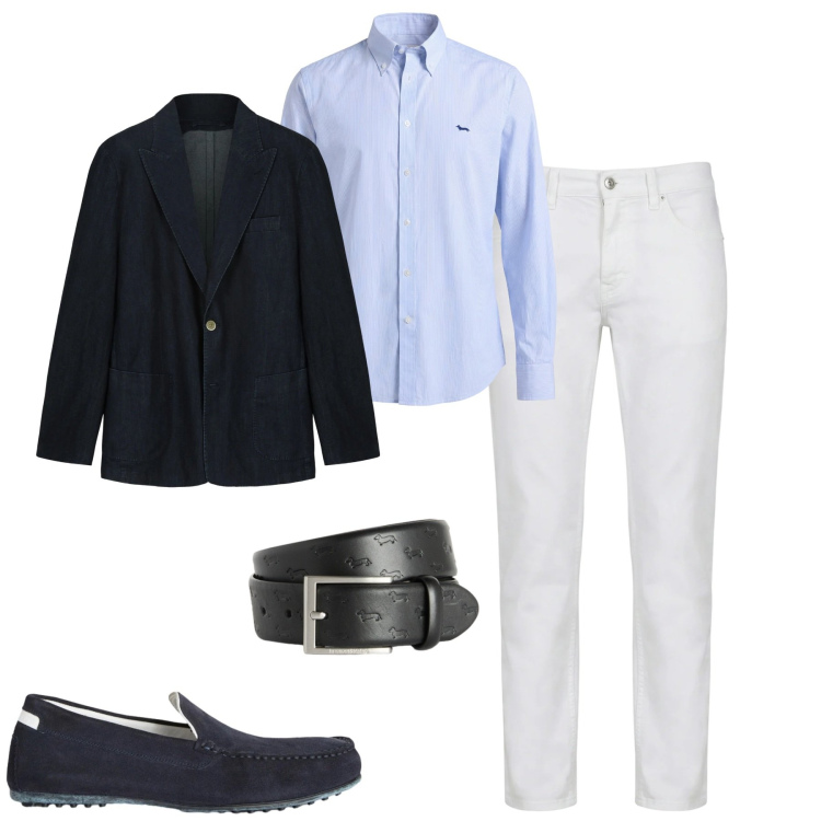 Outfit uomo - Spring. Stile Urban per Tutti i giorni. Abbinamento con scarpe stringate, cinture, pantaloni, camicie, giacche.